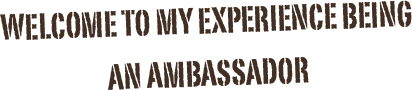 Welcome to my experience being an ambassador
